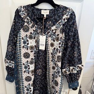 NWT- Cleobella Yalena Cotton Ruffle Long Sleeve Mini Dress Sabina - SZ small